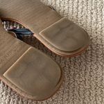 Banana Republic Leather Casual Flip Flops Tan and Blue Sandals Chic Size 8 GUC Photo 4