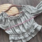 Altar'd State Altar’d state blue off shoulder tie top‎ boho cowgirl Photo 3