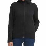 Andrew Marc Women Jacket Hooded Black Knit Fleece Full Zip Size Large L Photo 0