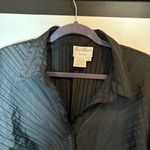 Fred David  Black Textured Blouse 3/4 cuffed sleeves Photo 5