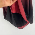 Halston Heritage  Women's‎ Chiffon Red Black Ombre One-Shoulder Cocktail Dress S Photo 9