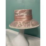 Vintage 1950s Giovanni Pink Percher Hat Floral Trim Silk Bow‎ Cocktail Tilt Hat Photo 3