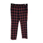 ZARA  Plaid Straight Leg Slim Pant Black and Red Size 4 Photo 5