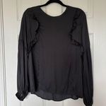 Lush Clothing Lush Black Ruffle Blouse Size Medium Photo 0