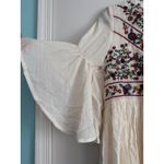 Umgee ‎ Boho Bliss Floral Embroidered Mini Dress - Ivory, Bell Sleeves, Size M Photo 3