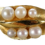 Vendome Vintage 12k Gold Genuine 6 Pearl Statement Ring Photo 0