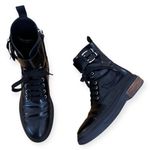 Tod's Tod’s Women’s Glossy Patent Combat Boots Leather Size 38.5 8.5 Black Photo 9