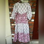 Growkrati block print Indian cotton dress XS White Photo 2