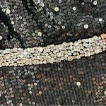 Mac Duggal NEW V Neck Sequin & Rhinestone Embellished High Slit Maxi Gown Black Photo 6