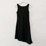 Alyn Paige Vintage Y2K Asymmetric Cowl Neck Midi Dress Black Size 5/6 Photo 6