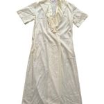 Vintage 60s Evelyn Pearson Union Made Cream Ruffled Robe Retro Yellow Size M Photo 0