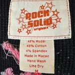 Vintage Y2K 90s Rock Solid Embroidered Embellished V Neck Thermal Tee Medium Black Photo 4