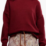 Free People NWT  Red Wine Torres Turtleneck Sweater Size Large Photo 0