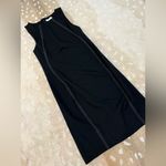 Babaton Aritzia  black mini dress white stitching women’s size 2 Photo 3