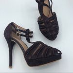 Joie  Purple Rexanne Strappy Leather Stiletto Heels Womens 40 Suede Peep Toe Photo 0