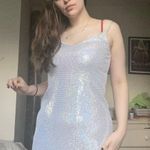 Candie's Silver Sequin Shift Dress Photo 0