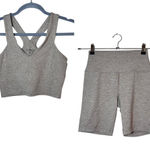  FlowKnit Ultra Soft Performance Crop Tank Biker Shorts Set Oatmeal S Quince FlowKnit Ultra Soft Performance Crop Tank Biker Shorts Set Oatmeal S Photo 0