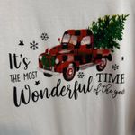 Buffalo Plaid Red Truck Christmas Raglan Tee Women’s 3XL Graphic Holiday Top White Size 3X Photo 6