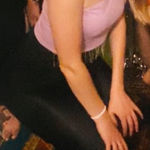 Purple one shoulder rhinestone fringe crop top Size M Photo 0