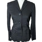 Theory  Pinstripe Blazer Jacket Linen Blend Black 4 Photo 0