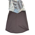 Blu Heaven Size M Top Tunic Womens Patchwork Print Sleeveless Crochet Yoke Brown Size M Photo 9