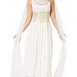 Halloween Roman Beauty Adult Womens Costume Dress Gold Headpiece size S 4 Photo 0