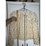 Vintage‎ Women’s Open Front Floral Satin Blazer Cream Ivory Size Small 4 Photo 2