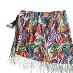 SheIn 2XL Floral & Paisley Print Fringe Trim Knot Side Wrap Skirt Photo 6