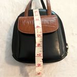 Bella Rose Vintage Black & Brown Leather Handbag Photo 4