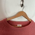 Bibi soft fuzzy striped relaxed Crewneck sweater size S Pink Photo 4