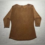 Chico's Chico’s 0 Women’s Brown Boat Neck Sweater 3/4 Sleeve Cashmere Blend S Photo 5