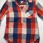 Merona Red and Blue Plaid Button Down Shirt Size M Size M Photo 1