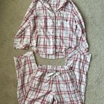 Victoria's Secret Red and White Cozy Plaid Pajama Set Photo 0