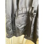 Vince Black Satin Short Trench Belted Jacket Drapey Lightweight L Elegance Photo 3