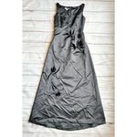 Kay Unger  Dark Charcoal Gray Beaded Floral Formal Dress Size 6 Photo 1