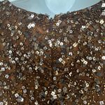Shail K. Womens Sequin Cocktail Prom Mini Bodycon Dress Long Sleeves Size 2 Brown Photo 4