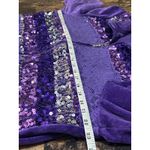 Quacker Factory  Purple Velour Striped Sequin jacket Photo 12