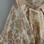 Mac Duggal  68928 Pink White Strapless Floral Brocade Midi Dress sz 2 Photo 5