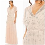 Mac Duggal  Pink V Neck Flutter Sleeve A Line Gown maxi dress size 4 UB Photo 1