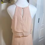 Jenny Yoo  COLLECTION Charlie Halter Ruffle Chiffon Blush Maxi Dress Gown Sz 2 Photo 5