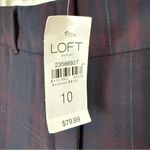 Loft ‎ Outlet Navy Red Curvy Size 8 Skinny Plaid Ankle Casual Pants NWT Photo 5