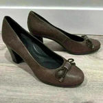 Geox  Respira High Heels Annya Leather Shoes Brown Pumps Size EU 39.5 US 9 Photo 4