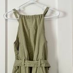 Central Park West New York green linen blend button front midi dress size medium Photo 5