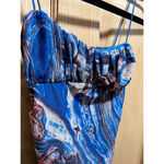 Women's Juniors Size 2 Princess Poly Penney Mini Dress, Small, Blue Marble Photo 8