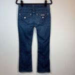 Hudson Jeans Hudson Signature Bootcut Flap Jeans Dark Blue Distressed Stretch Womens Sz 28x29 Photo 1