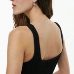 Aritzia Babaton by  Black Sculpt Knit Squareneck Cropped Tank Top  SIZE XL Photo 1