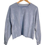 Thread Supply Blue Denim Splash Print Pullover Sweatshirt Women's Size S Photo 0