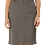 Eileen Fisher  Gray Organic Cotton Denim Pencil Skirt Pockets EUC‎ Size Small Photo 0