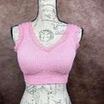 Rhonda Shear Ribbed Knit Lace Trim Leisure Bra Photo 2