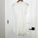 Poupette St. Barth Size S White Sasha Crochet Pleated Flutter Sleeve Mini Dress Photo 8